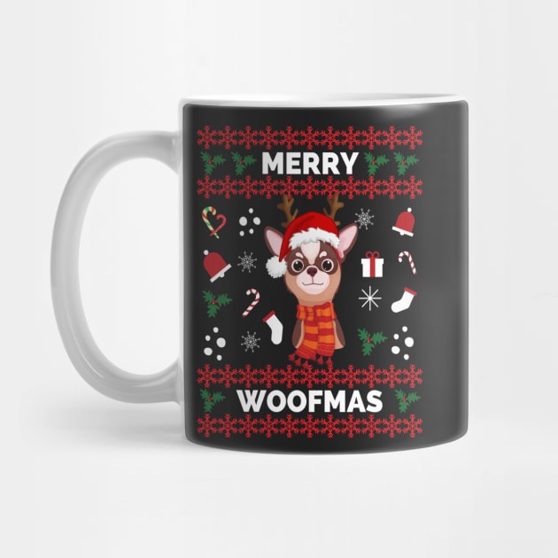Chihuahua Dog Merry Woofmas Christmas Gift - Chihuahua Funny Holiday Christmas - Chihuahua Funny Holiday Christmas Celebration - Chihuahua Lover Gifts by Famgift